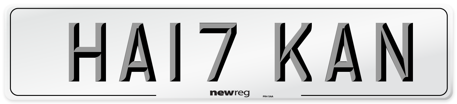 HA17 KAN Number Plate from New Reg